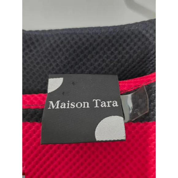 Women's Maison Tara‎ Dress Size 10 Red Black - Picture 5 of 7